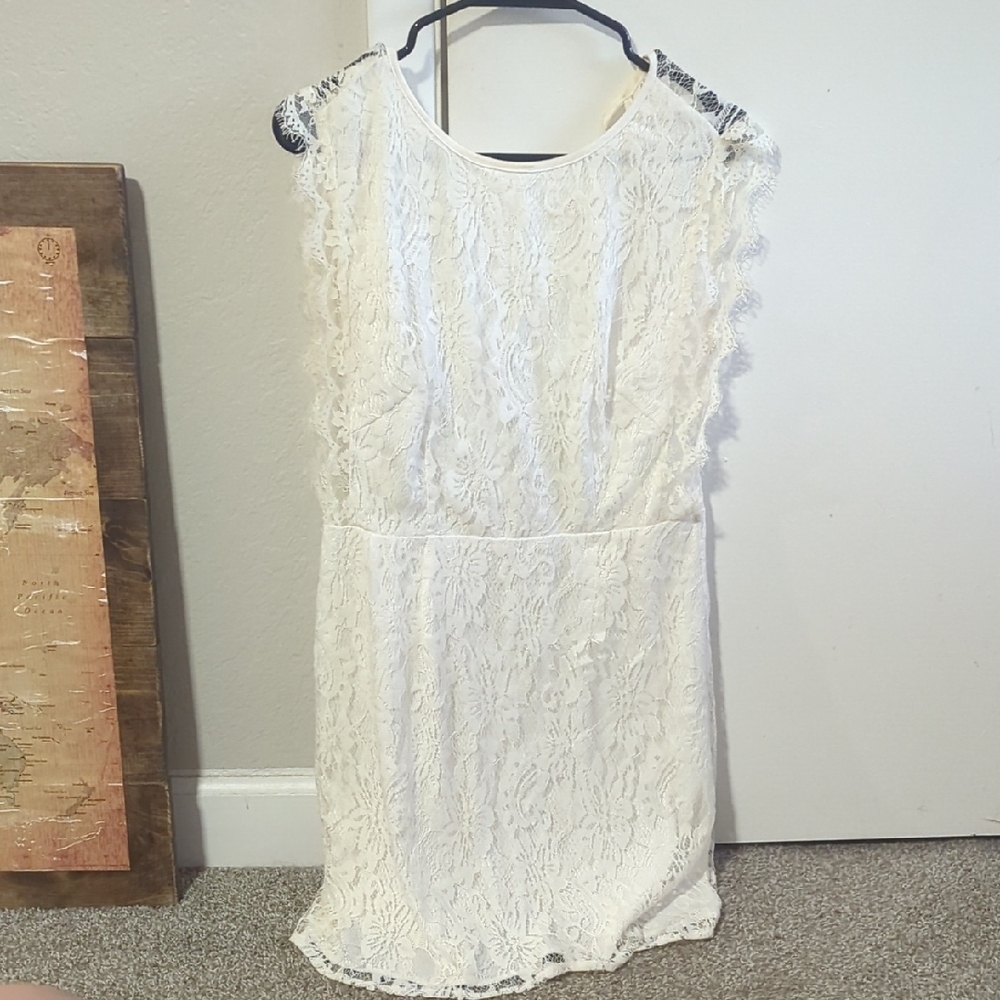 Kimchi Blue Lace Mini Dress in White